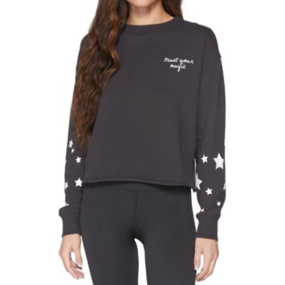 NOT FOR SALE Spiritual Gangster Trust Your Magic Star Sleeve Cropped Sweatshirt